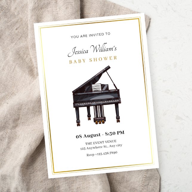 Piano elegant Baby shower Invitation (Creator Uploaded)