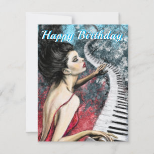 Piano Fantasy Birthday Card