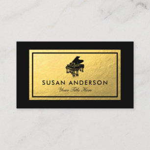 Piano - Faux Gold Foil Business Card