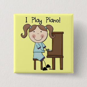 Piano - Female Tshirts and Gifts 15 Cm Square Badge