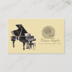  Piano French Horn Musician Music Teacher  Business Card