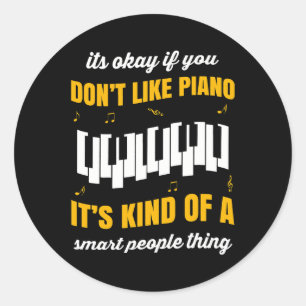 Piano gift for orchestra musicians musical instrum classic round sticker