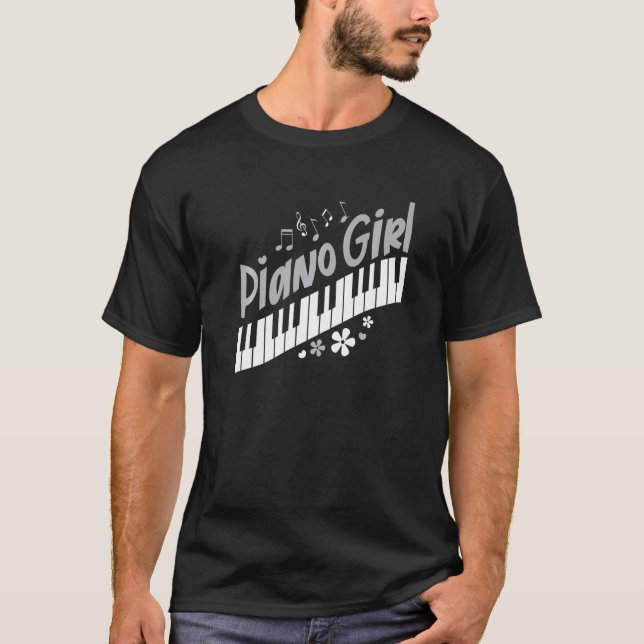 Piano Girl  Pianist Music Keyboardist Musician Out T-Shirt (Front)