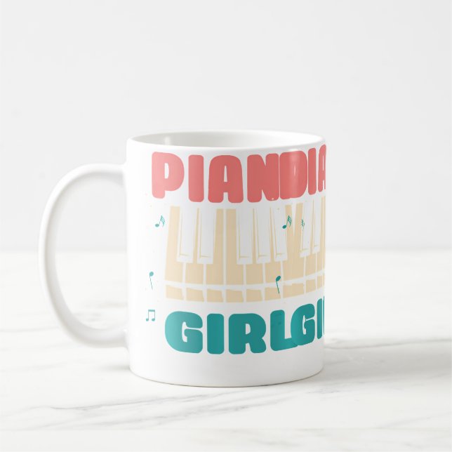 Piano Girl Piano Player Jazz Instrument Music Funn Coffee Mug (Left)