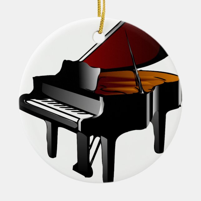 piano gloss black ceramic tree decoration (Front)