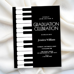 Piano graduation invitation