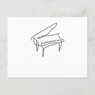 Piano Grand Piano Single Line Drawing Postcard