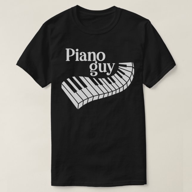 Piano Guy Mens Artistic Piano Keys Keyboard Player T-Shirt (Design Front)