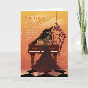 Piano Happy 13th Birthday Greeting Card