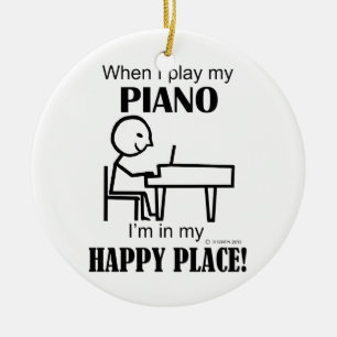 Piano Happy Place Ceramic Tree Decoration