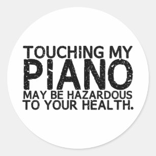 Piano Hazard Classic Round Sticker