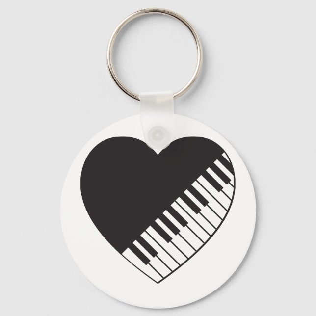 Piano Heart Key Ring (Front)