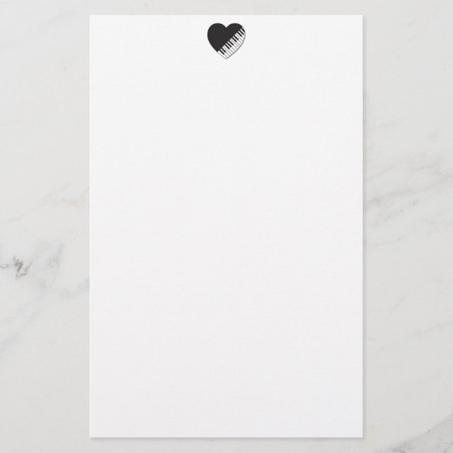 Piano Heart Stationery (Front)