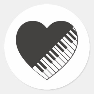 Piano Heart Sticker
