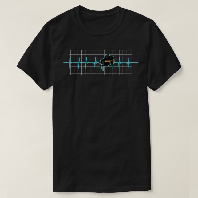 Piano Heartbeat Best Piano Gift For Piano Lovers  T-Shirt (Design Front)