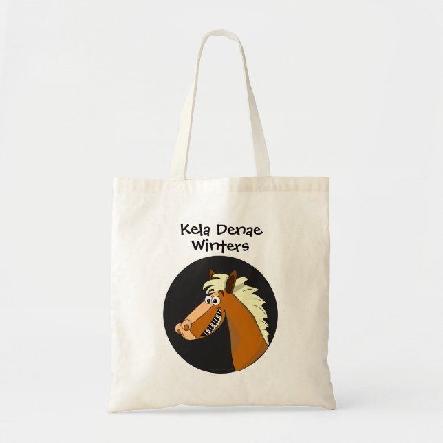Piano Horse Personalised Kids Cute Tote Bag (Front)