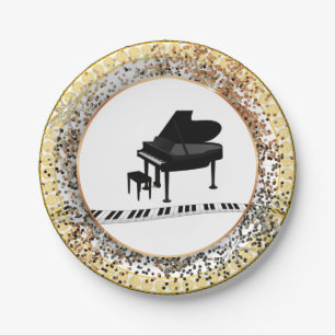 Piano icon design paper plate