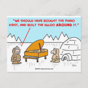 piano igloo Eskimoes Postcard