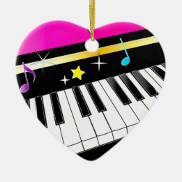 Piano in a Heart Ceramic Tree Decoration