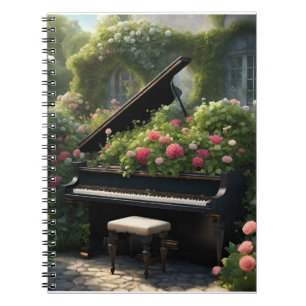 Piano in Bloom- garden painting  Notebook