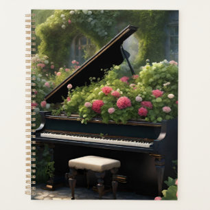 Piano in Bloom- garden painting  Planner