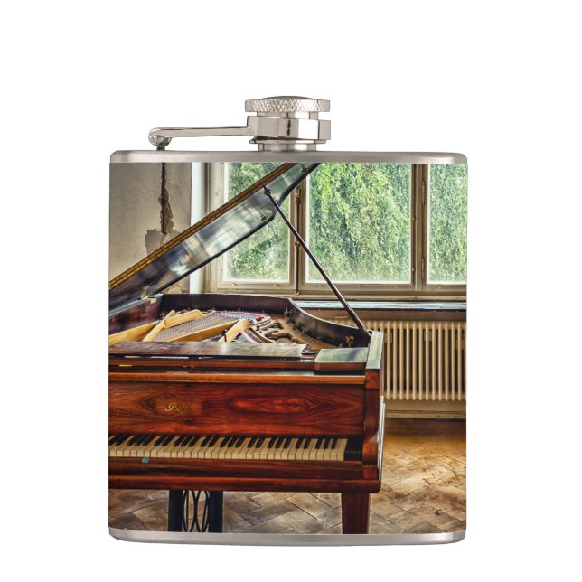 Piano in the Villa Hip Flask (Front)