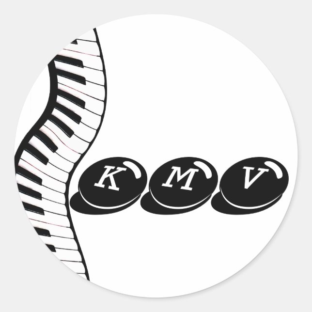 piano initials Sticker (Front)