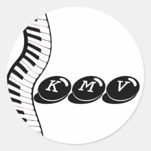 piano initials Sticker