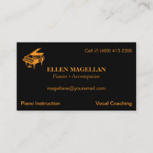 Piano Instructor | Basic Semi Gloss Business Card