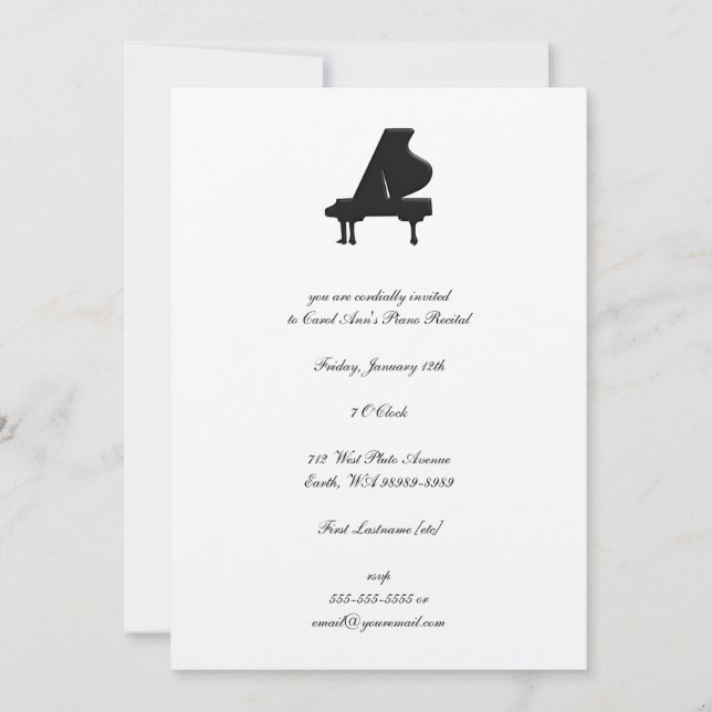 Piano Invitation (Front)