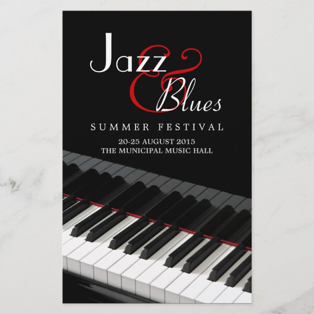 Piano Jazz Blues Music Concert flyer (Front)