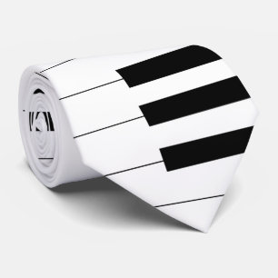 Piano Key Board Pattern Neck Tie