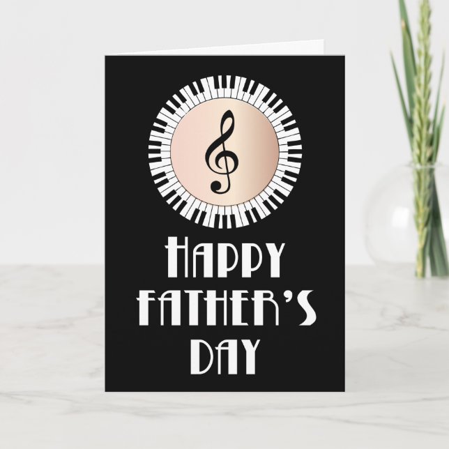 Piano Key Father's Day Card (Front)