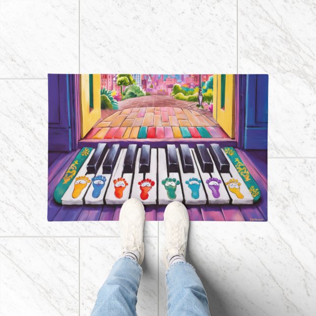 Piano Key Footprints Doormat (Indoor)
