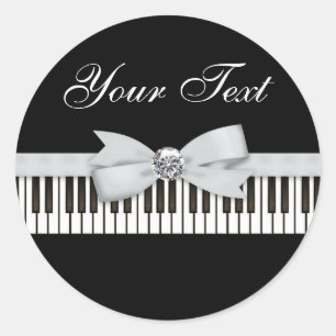 Piano Key Recital Classic Round Sticker