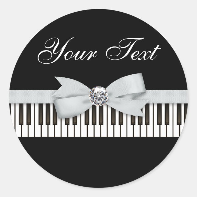 Piano Key Recital Classic Round Sticker (Front)