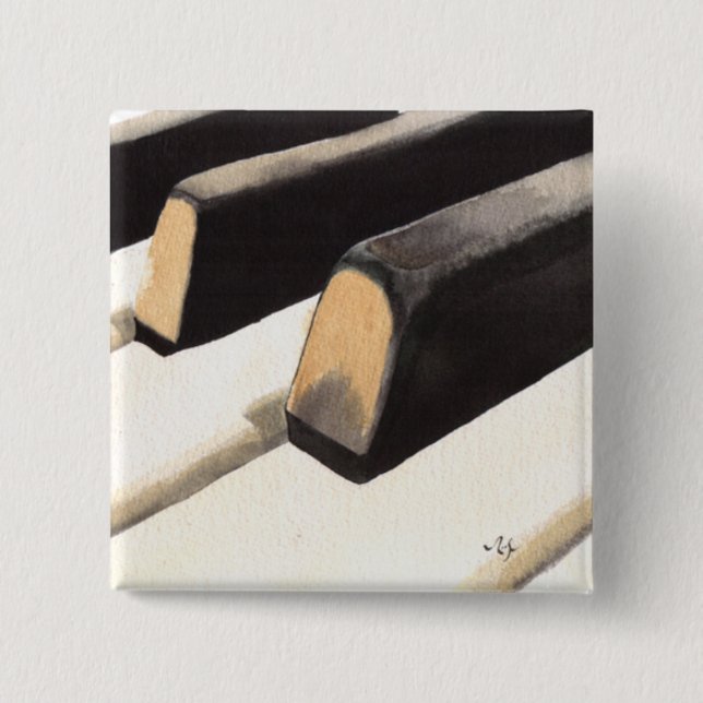 Piano Keyboard 15 Cm Square Badge (Front)