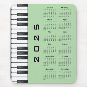Piano Keyboard 2025 Calendar Mousepad