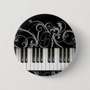 Piano Keyboard 6 Cm Round Badge