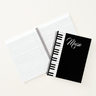 Piano Keyboard 8.5" x 11" Spiral Notebook