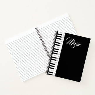 Piano Keyboard 8.5" x 11" Spiral Notebook