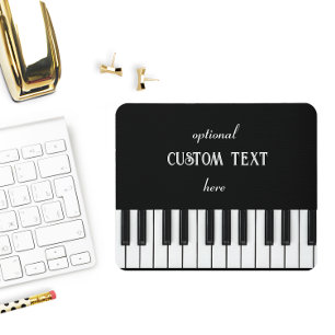 Piano Keyboard and customisable text black & white Mouse Mat