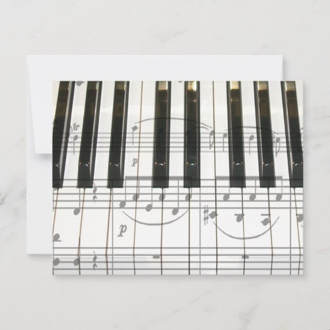 Piano Keyboard and Music Notes (Front)