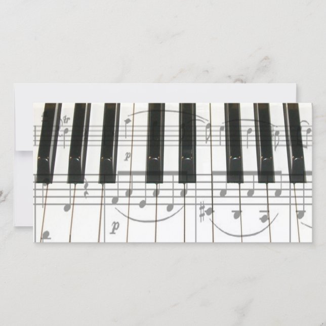 Piano Keyboard and Music Notes (Front)