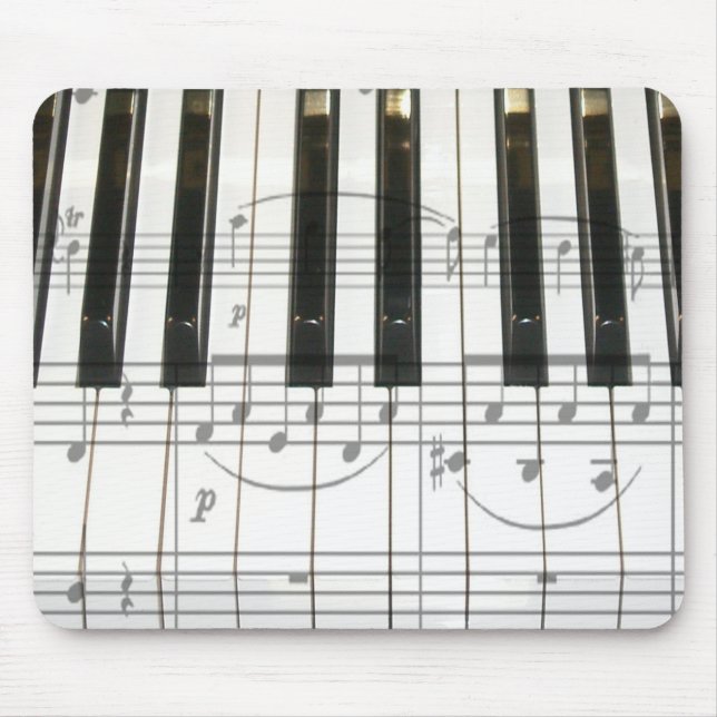 Piano Keyboard and Music Notes Mouse Mat (Front)