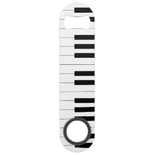 Piano Keyboard, Black and White Bottle Opener