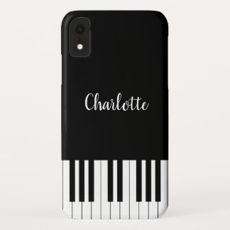 Piano Keyboard, Black and White iPhone XR Cases