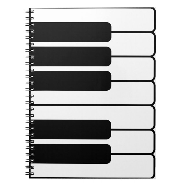 Piano keyboard black and white jumbo novelty keys notebook (Front)