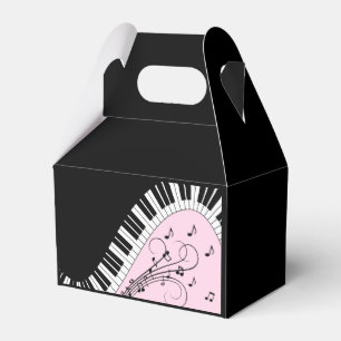 Piano Keyboard Black and White Music Design Pink Favour Box