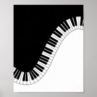 Piano Keyboard Black and White Music Design